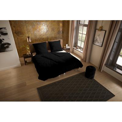 Bettwäsche "Pure uni", schwarz, B/L: 200cm x 200cm, 2 St., Microfaser, B/L: 80cm x 80cm & 80cm x 80cm, Microfaser, Obermaterial: 100% Polyester, PURE LUXURY COLLECTION, Bettwäsche, Mikrofaser, Pflegeleicht, Weich, Uni, Unifarben, Reißverschluss Image