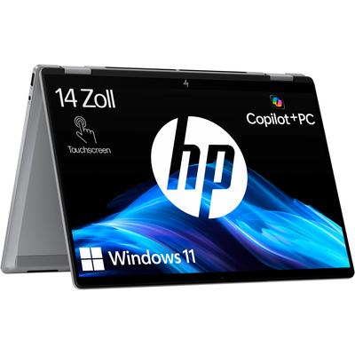 HP Convertible Notebook "OmniBook X Flip 14-fk0252ng", meteor silber, 16 GB RAM 512 GB SSD, Ryzen™ AI 5, Windows 11 Home, Notebooks