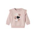 Sweatshirt NAME IT "NBFLUISA LS SWEAT UNB", Mädchen, Gr. 80, lila (burnished lila), Sweatware, Obermaterial: 95% Baumwolle, 5% Elasthan, bedruckt, casual, regular fit normal, Rundhals, Langarm Rippbündchen, Sweatshirts