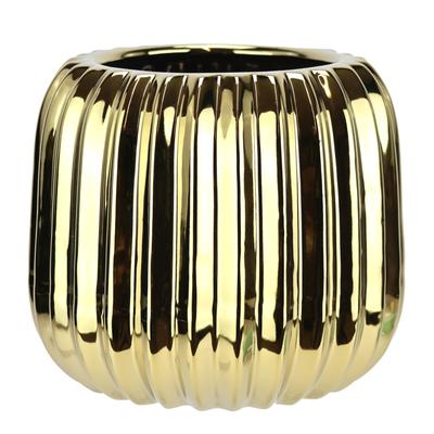Dekovase I.GE.A. "Vase aus Keramik", gold, B:13cm H:11cm, Keramik, Vasen, Dekovase Blumenvase Modern für Tischdeko Tischvase Deko Trockenblume Image
