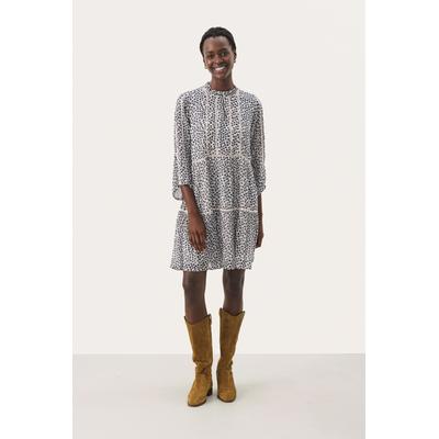 Kleid Gerade Passform Navy Mini Grid Flower multicolour Image