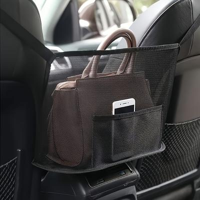 TEMU [large Car Storage Bag] Super Large Extra-large Canvas Car Storage Bag - Durable Vehicle Accessory, Rear Seat Mesh Organizer For Phones, Files & More - Storage Rack, Mobile Phone File Bag Image