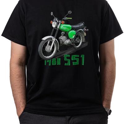 TEMU Classic Polish Motorcycle Printed T-shirt. Summer Cotton Short Sleeve O-neck Mens T Shirt -3xl Image