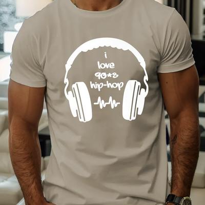 TEMU I Love Hip Hop Men's Short Sleeve T-shirt Summer T-shirt Top Image