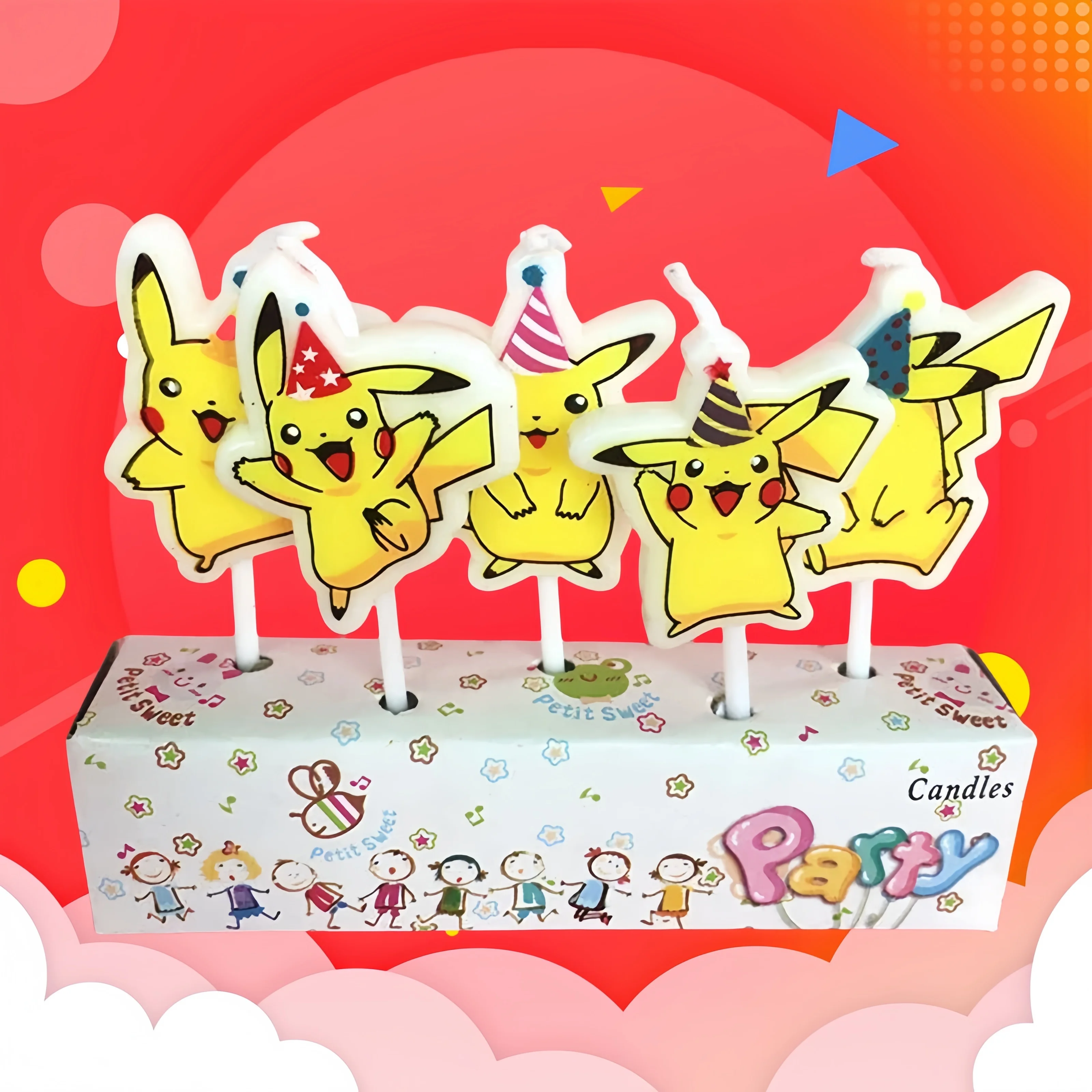 5 Stück Eine Schachtel Pokemon Niedliche Pikachu Geburtstagskerzen Kinder Backen Kuchen Dekoration Cartoon Charakter Weihnachten Party Supplies Image