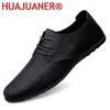 2025 Sommer Herren Casual Leder Loafer Männer Loafer Schuhe Mode Licht Weiß Schwarz Turnschuhe Slip-On Fahren Wohnungen Große größe 38-47