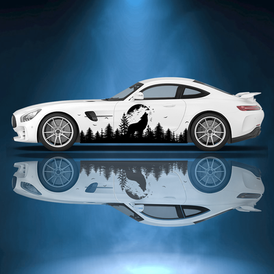 TEMU Full Body & Wolf Decal - Waterproof Pvc Car Sticker, Protects Against Scratches, Ideal For Covering Them, Outdoor Decal|realistic |durable Pvc Material Image