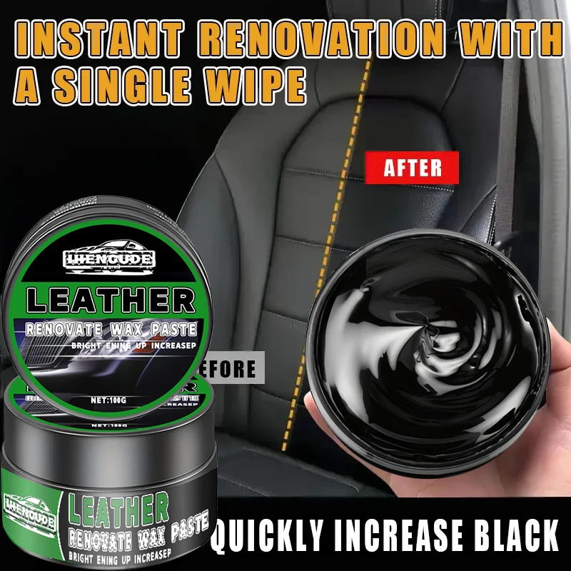 1 Stück 100 g Auto-Polierfarbe, Nano-Kristall-Beschichtungswachs, Lederwachs-Schrubbpaste – Entfernen von Kratzern, Aufhellen und Verdunkeln, wasserfeste Schicht, Wartungsutensilien für Autoliebhaber Image