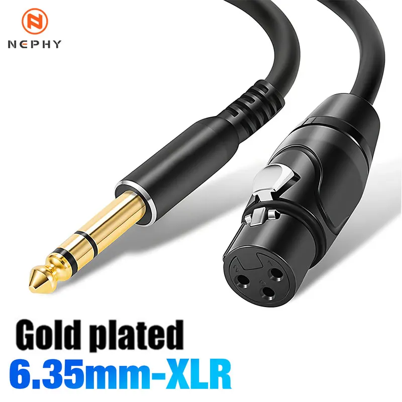 Jack 6,35mm Zu XLR Mikrofon Lautsprecher Audio HiFi Kabel 3Pin Buchse Auf 6,5mm Stecker für Mixer Gitarre stereo System Power Verstärker Image