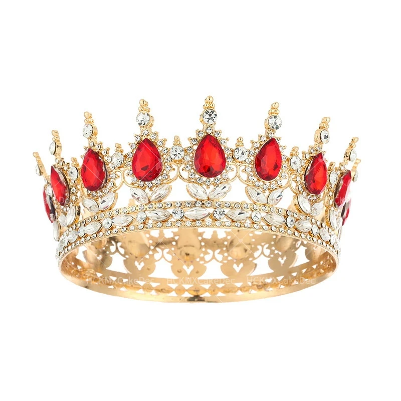 1 STÜCK Schöne Kristall Große Krone Kuchen Dekoration Krone Kuchen Topper für Gril Geburtstag Party Kuchen Dekorationen Image