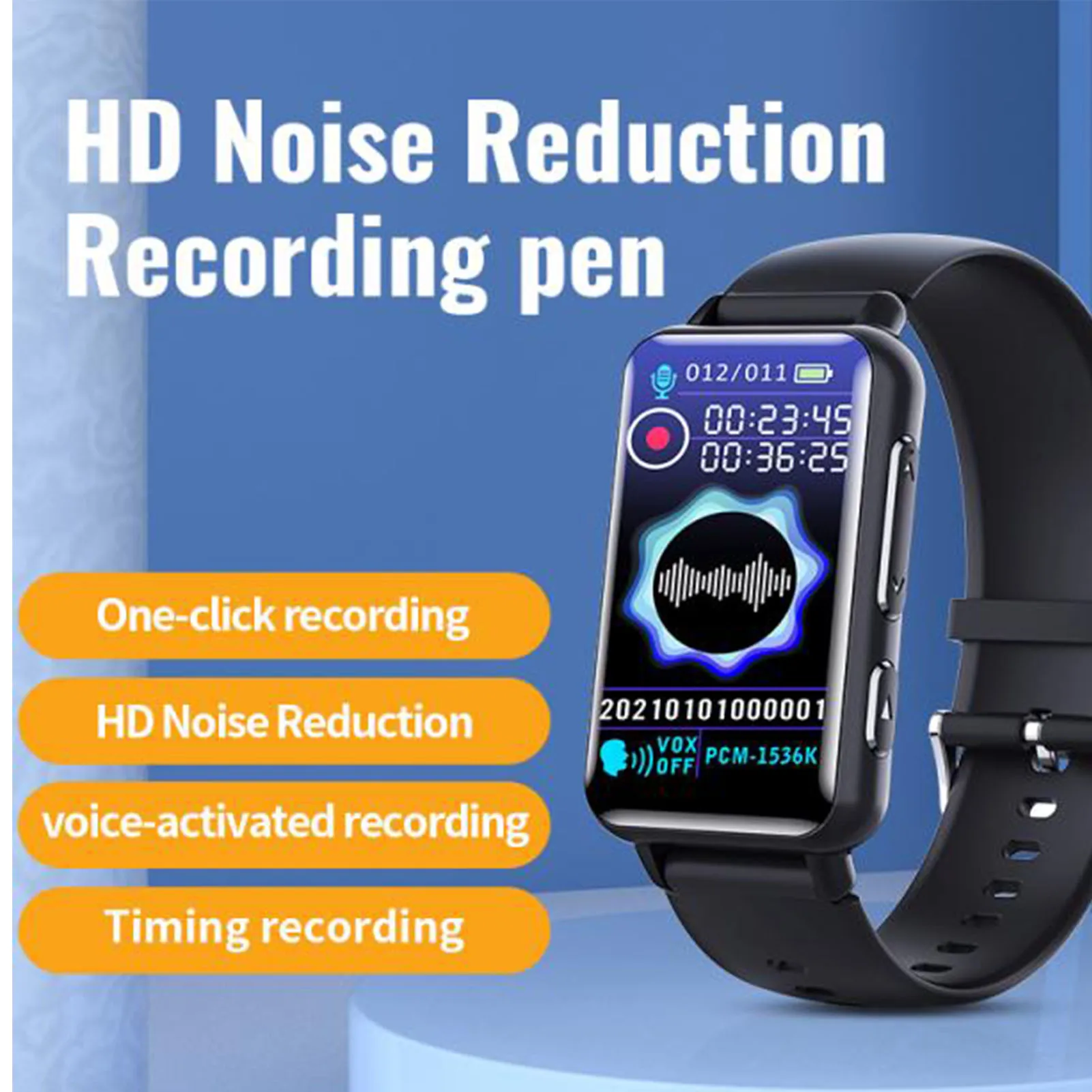 Armband Sprachaktivierter Rekorder E-Book Diktiergerät Armband MP3-Musik-Player 5D gebogenes Glas AI Intelligenz zum Lesen Image