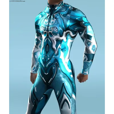 Coole Superheld mechanische Rüstung CyberPunk Bodysuit Steampunk Overall Halloween Party Karneval Cosplay Kostüm Strampler Zentai Image