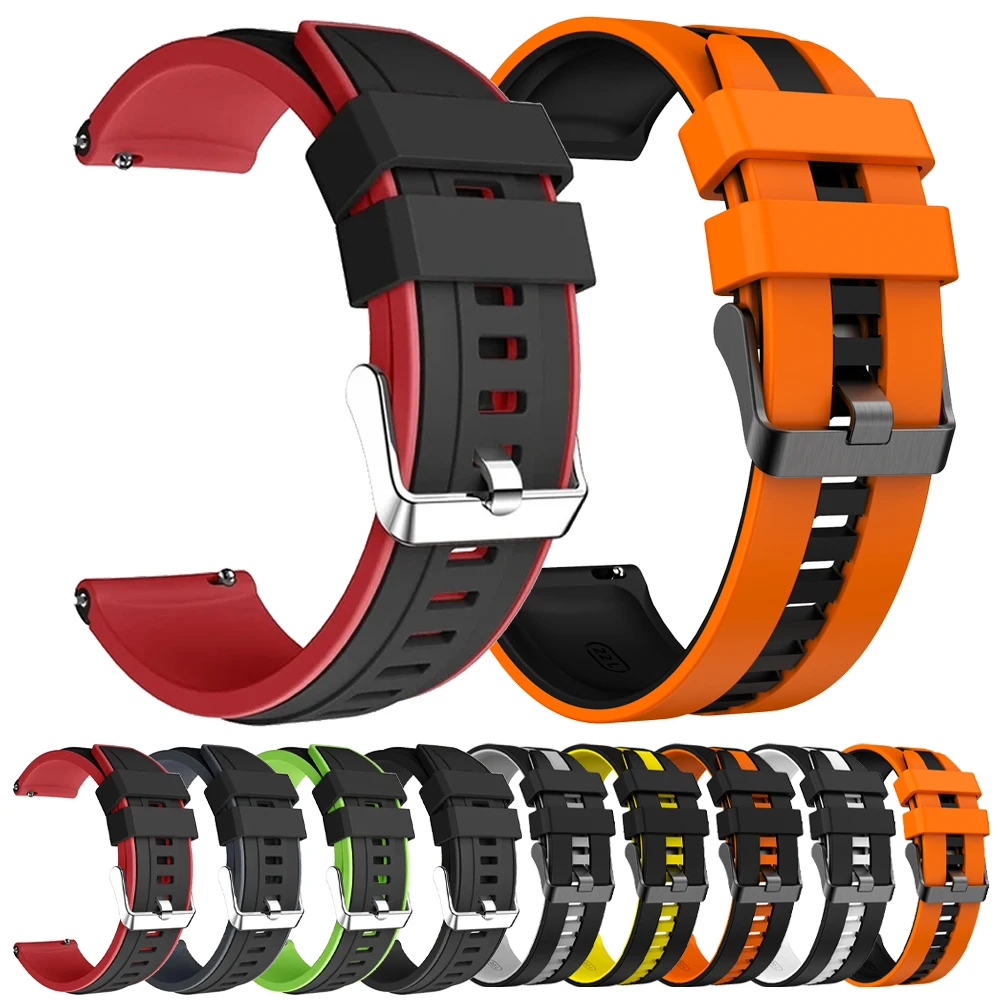 22 mm Armband für Samsung Galaxy Watch 3 45 mm/Gear S3 Frontier/Watch 46 mm/Garmin Venu 3/Ticwatch Pro 3 Ultra Gummi-Smartwatch-Armband Image