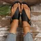 Lässige Damenschuhe, Flip-Flops, Damensandalen, tägliche Sandalen, Damen, runde Zehen, Schnallenriemen, flach, mit Schuhen in Übergröße, Damen