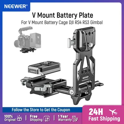NEEWER Faltbare V-Mount-Batterieplatte, leichtes DSLR-Kamera-Video-Rig für SmallRig V-Mount-Batteriekäfig, DJI RS4 RS3 Gimbal
