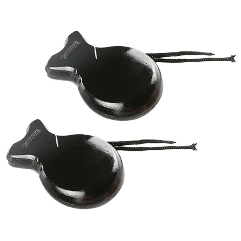 Traditionelle Kastagnette, spanische Kastagnetten, Flamenco-Tanz-Kastagnetten mit Schnur, Handklöppel, Orff-Musikinstrument Image