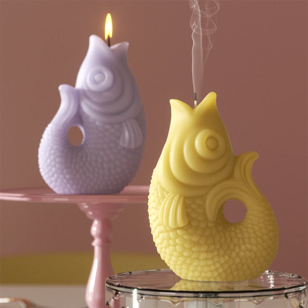 Nicole Lucky Goldfish Kerze Silikonform DIY Duftkerze Herstellung Form Home Decor Kerzenherstellung Zubehör Image