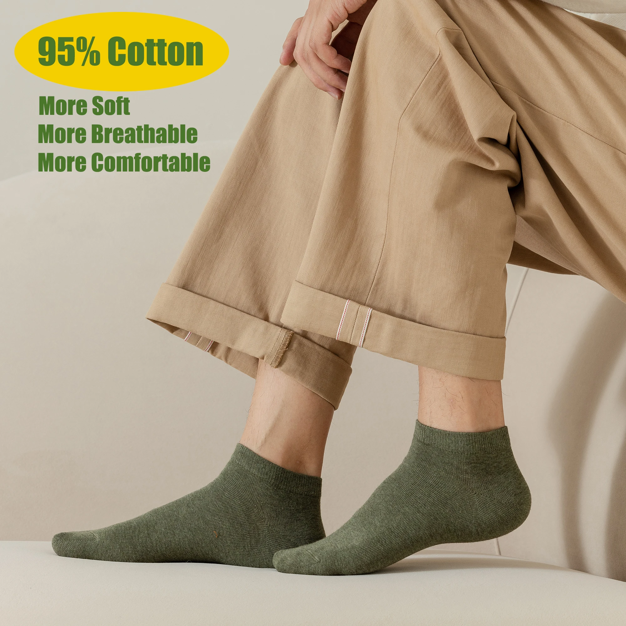 5 Paar Söckchen aus 95 % Baumwolle, Sommer-Bootssocken für Herren und Damen, EU-Größe 37–43, Schwarz, Weiß, Grau, Kaffee, Blau, Olive, Khaki