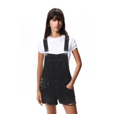 Ripped Short Denim Overalls