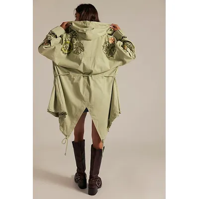 We The Free Davy Jones Parka Jacket at Free People in Sea Of Sage, Size: Medium