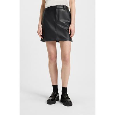 Minirock HUGO BLUE "Rihale", Damen, Gr. 40, schwarz (schwarz 001), Obermaterial: 55% Polyester, 45% Polyurethan, unifarben, casual, mini, Röcke, in Lederoptik, Slim Fit Image