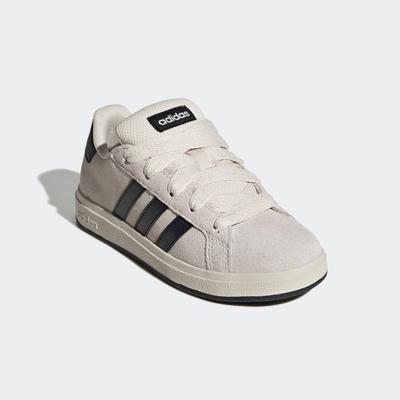 Sneaker ADIDAS SPORTSWEAR "GRAND COURT 00S KIDS", Gr. 38,5, wonder weiß, core schwarz, cloud weiß, Leder, Synthetik, sportlich, Schuhe, Design auf den Spuren des adidas Superstar Image