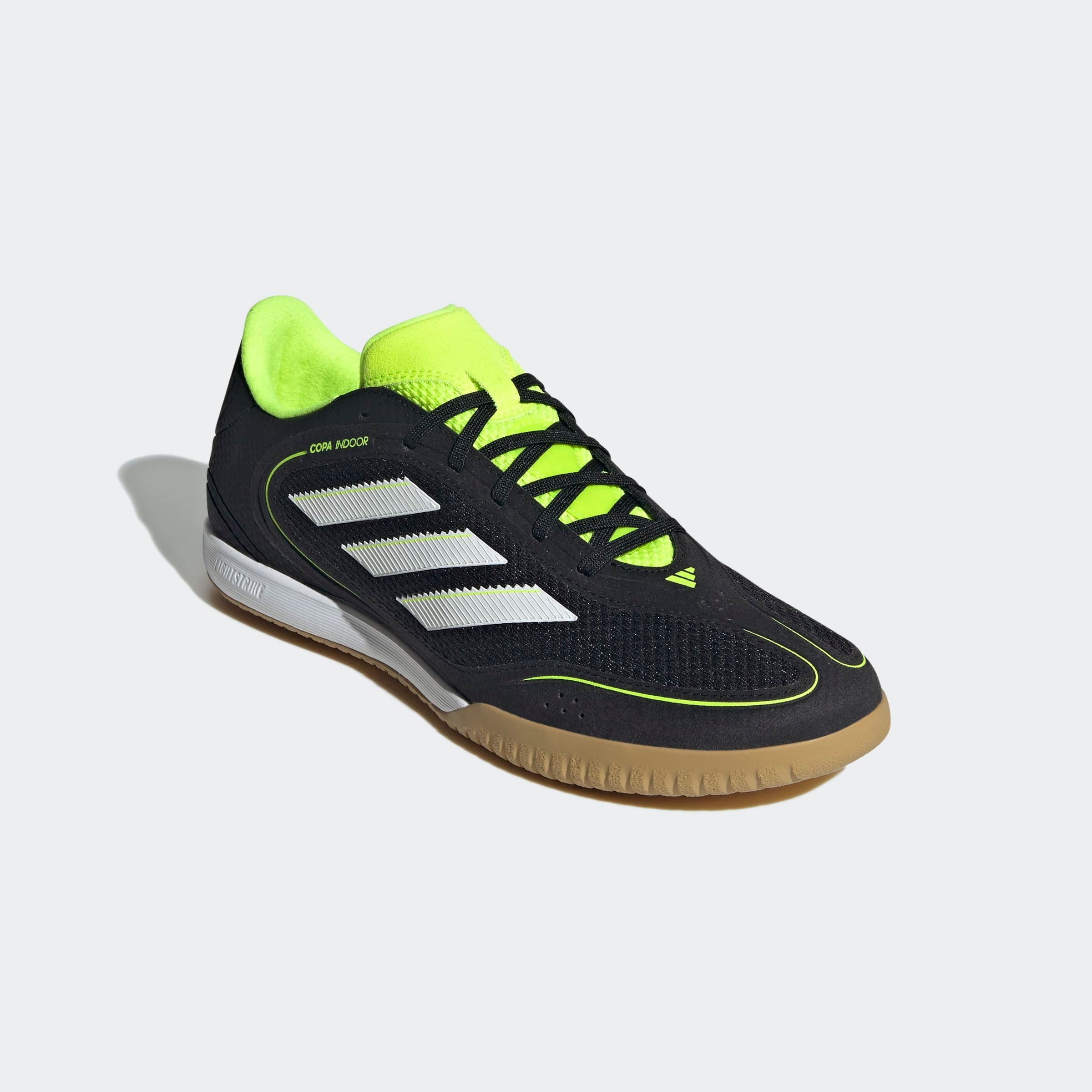 Fußballschuh ADIDAS PERFORMANCE "COPA COURT LEAGUE HALLEN", Herren, Gr. 46, weiß (core schwarz, cloud weiß, lucid lemon), Synthetik, Textil, Schuhe Fußballschuh, geeignet als Hallenschuhe