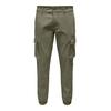 Cargohose ONLY & SONS "ONSCAM STAGE CARGO CUFF LIFE 6687 NOOS", Herren, Gr. 34, Länge 32, grün (deep lichen grün), Web, Obermaterial: 98% Baumwolle, 2% Elasthan, unifarben, modisch, slim fit, Hosen
