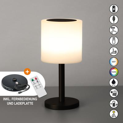 EASY BY FHL Außen-Tischleuchte "Milano Pro", beige (sandschwarz), 1 flammig, Ø 13,00cm H: 28,00cm, Lampen, lange Leuchtdauer Image
