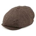 BRIXTON Hats Classic Brood Herringbone Newsboy Cap - Brown-Khaki XL