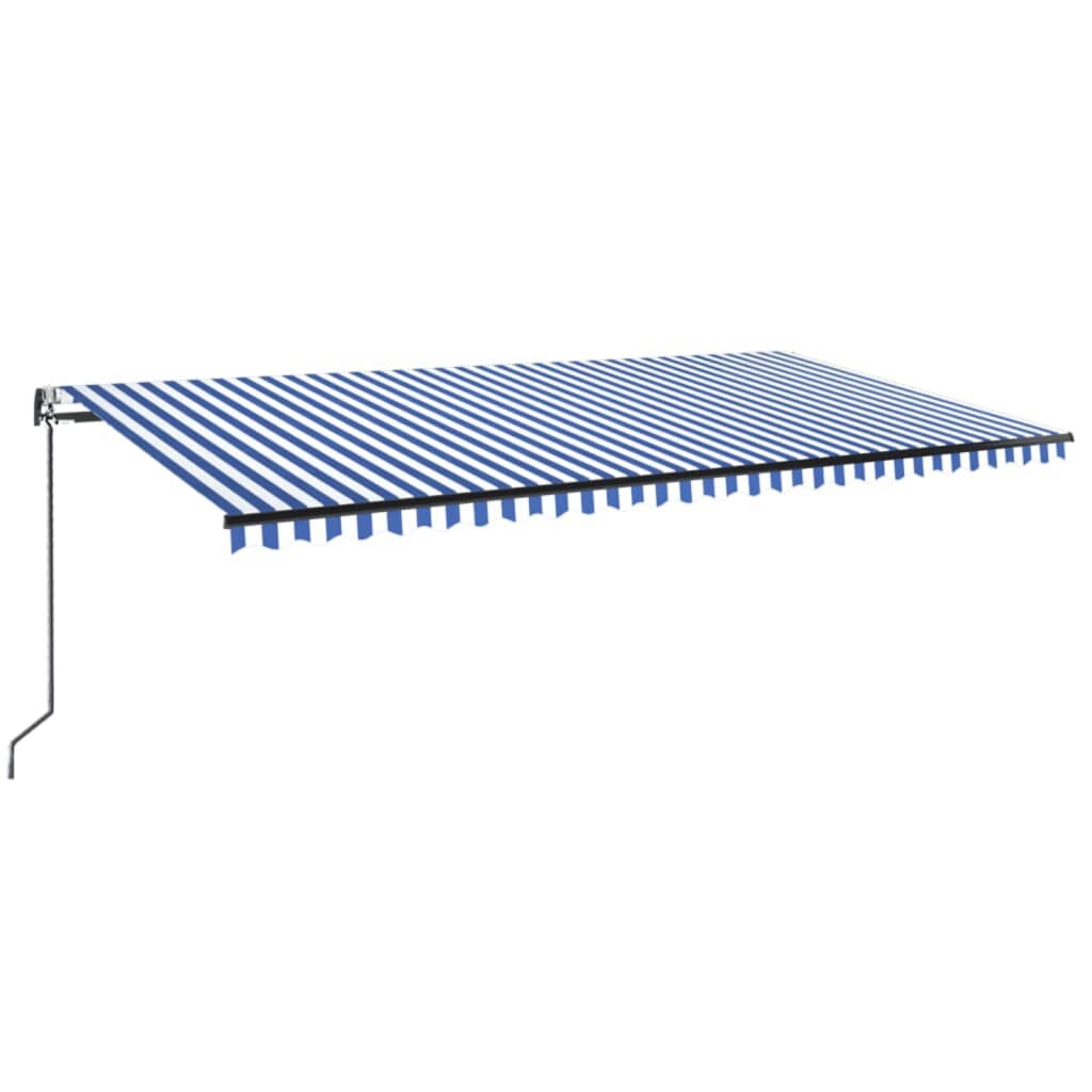 vidaXL Markise Automatisch Einziehbar 600x350 cm Blau und Weiß Image