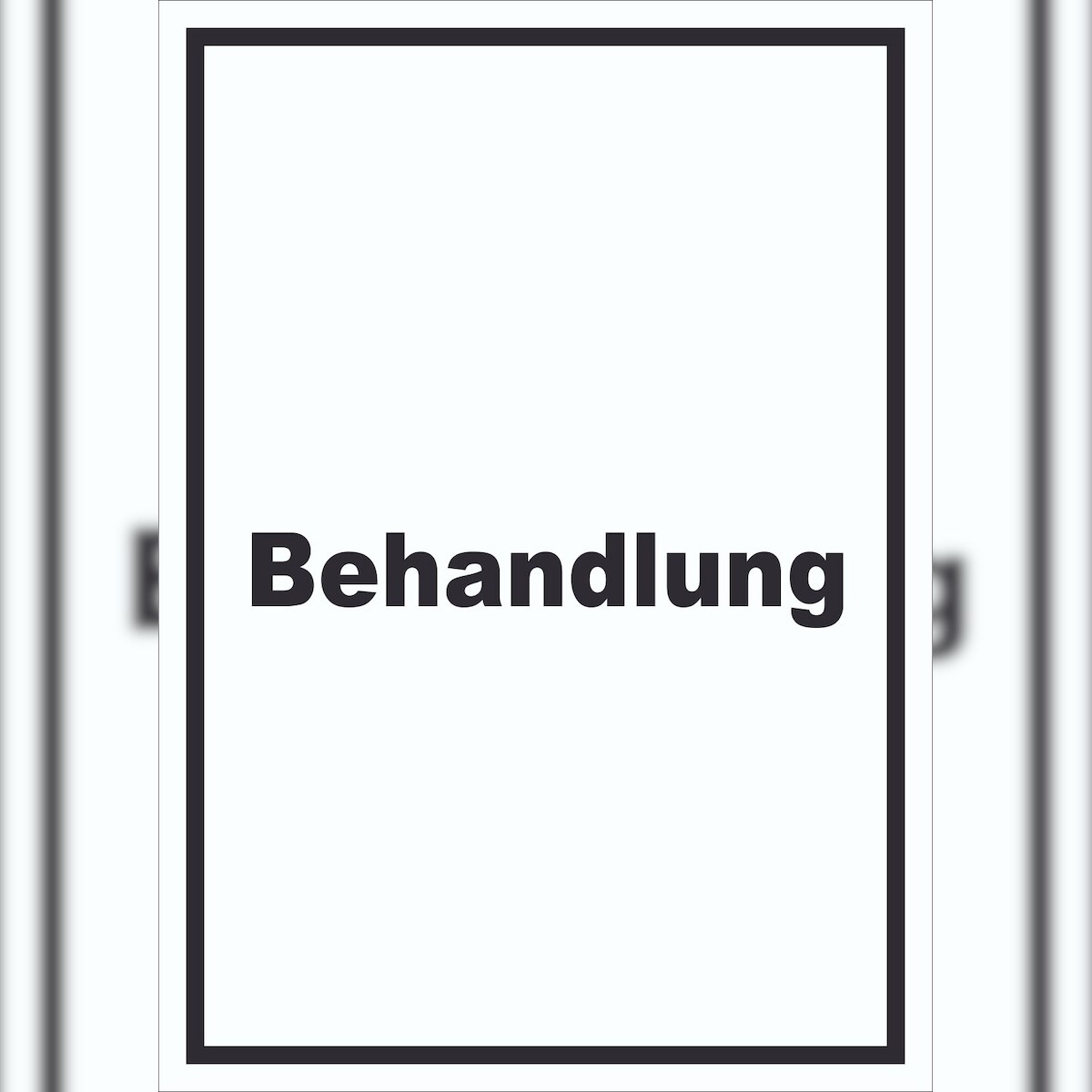 HB-Druck Behandlung Schild mit Text Behandlungsraum hochkant A6 Rückseite selbstklebend Image