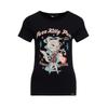 Queen Kerosin Damen T-Shirt Purr Kitty Purr schwarz