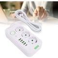 Multipresa europea 3 prese 4 porte usb 1 tipo c con cavo da 2 m--