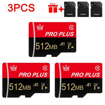 TEMU 3pcs Memory Card 128gb 64gb 32gb 16gb With Adapter, Memory Card 8gb 4gb 2gb 1gb, U3 C10 A1 Memory Tf Card 512mb 256mb 128mb 64mb For Tablet/camera/phone/car Audio, Store Your Files ! Image