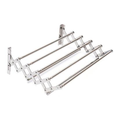 TEMU 1pc Stainless Steel Wall Mounted Drying Rack, Folding Invisible Clothes Airer, Telescopic Towel Rail With Expandable Space Saving Laundry Hanging Racks For Balcony And Indoor Use, Drying Racks Image