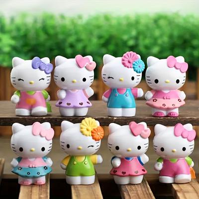 TEMU 8pcs For Hello Kitty Mini Desktop Figurine Set - Creative Pvc Home, Office And Car Decoration | Perfect Gift For Birthdays, Christmas, Valentine's Day, Graduation Ceremonies, Etc.