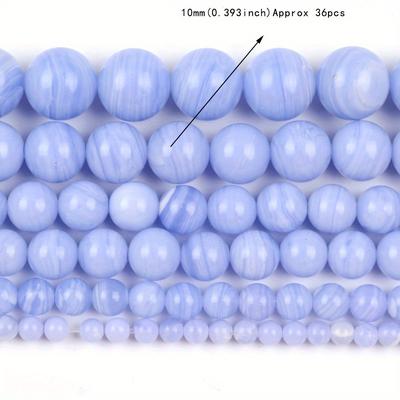 TEMU 6mm(0.236inch) -10mm(0.393inch) Purple Agate Stone Round Beads For Jewelry Making Diy Bracelets Necklace Accessories Image