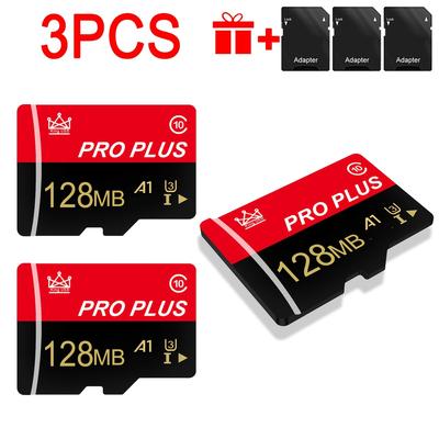 TEMU 3pcs Memory Card 128gb 64gb 32gb 16gb With Adapter, Memory Card 8gb 4gb 2gb 1gb, U3 C10 A1 Tf Card 512mb 256mb 128mb 64mb For Tablet/camera/phone