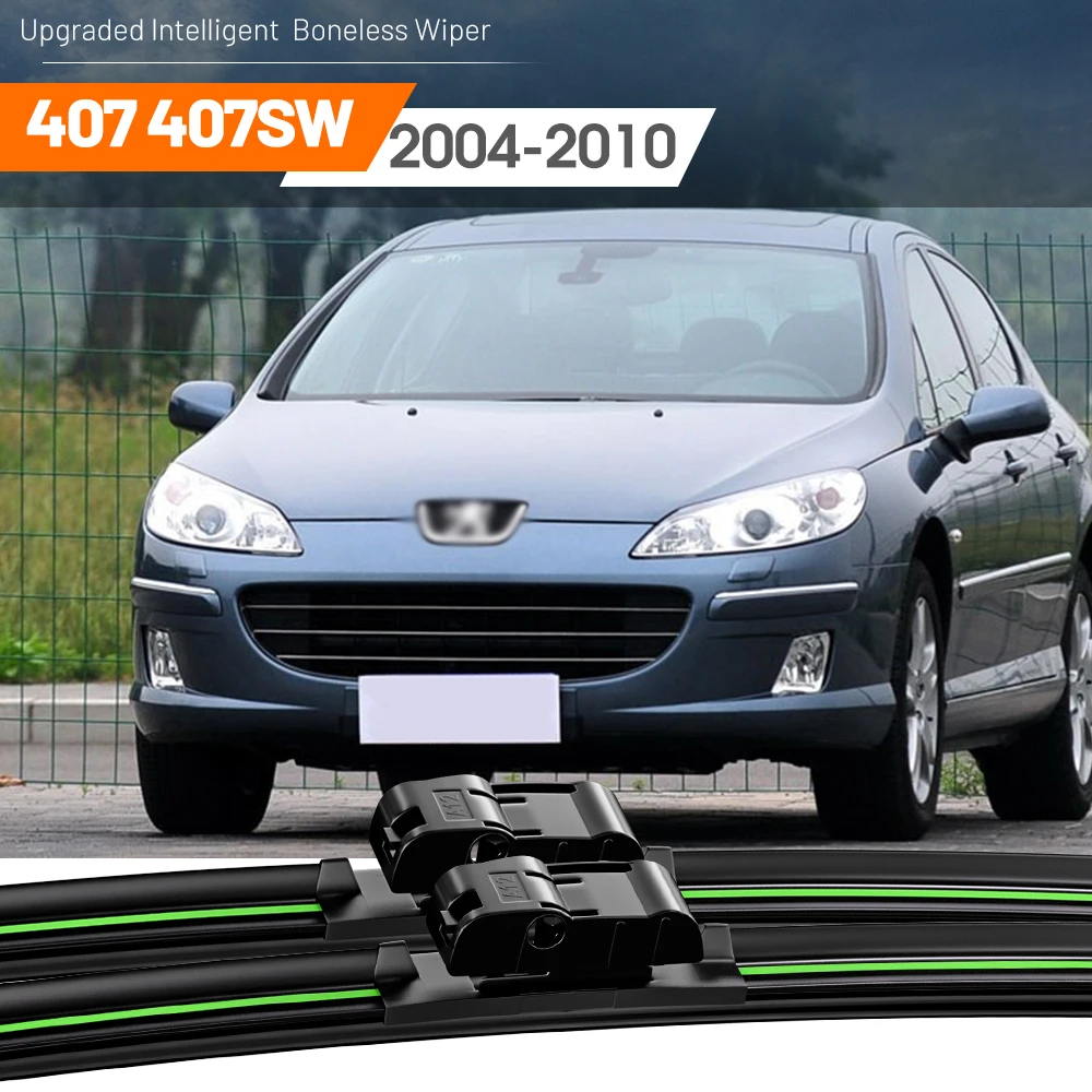 2 stücke Für Peugeot 407 407SW 2004-2010 Frontscheibe Wischer Klingen 2005 2006 2007 2008 2009 Windschutzscheibe fenster Zubehör Image