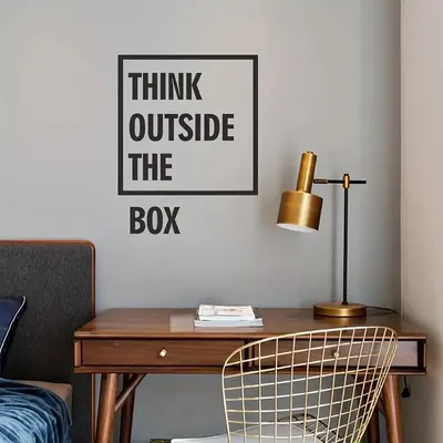 1pc, Büro Wanda uf kleber, denken außerhalb der Box Wandt attoo, Büro Wandt attoo, motivierende Wandt attoo, inspirierende Zitate Image
