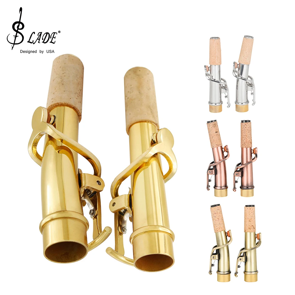 2 Stück Soprans axophon Biegung gerader Hals hochwertige Gold Silber Bronze Saxophon Biegung Hals Holz blasinstrument Teile & Zubehör Image