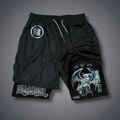 Sommerneu 2025, offizielles Yu-Gi-Oh! Anime-Shorts – lizenzierte, schnell trocknende, atmungsaktive Hose im Y2K-Stil für Cosplay und Freizeitkleidung Image
