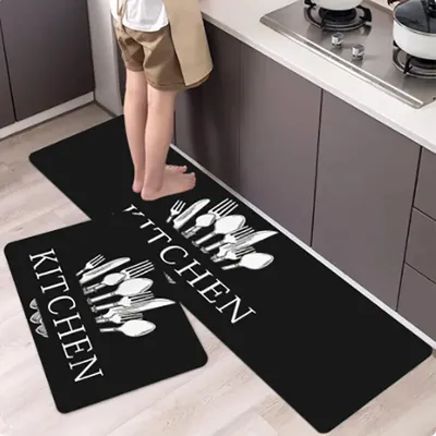 3set Kitchen Rug Home Entrance Doormat High-End Kitchen Mats For Floor Waterproof House Hold Washable Non-Slip Large Carpet