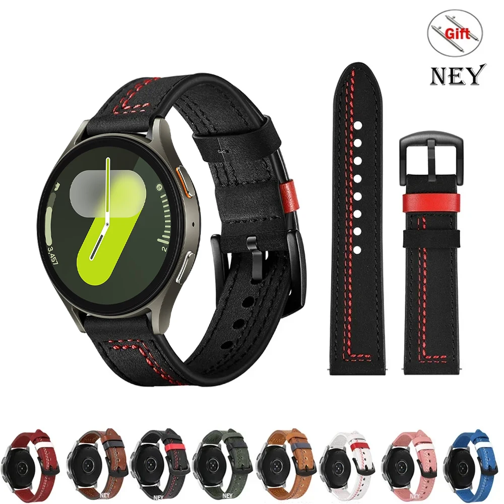Lederbänder für Samsung Galaxy Watch 7 Armband 6 Classic/5/Pro/4/Active 2 20 mm 22 mm Correa-Armband Huawei Watch GT 2/2e/3/4/5 Image
