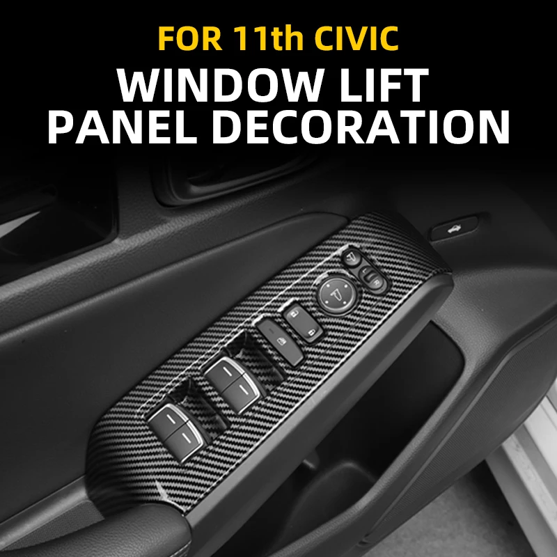 Für HONDA 2022-2025 11th CIVIC Limousine Hybrid Si Typ R Fenster bedienfeld dekorative aufkleber Innen zubehör Image