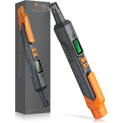 Neoteck Portable Gas Detector for Methane, Propane Leaks - Audible & Visual Alarms - Grey
