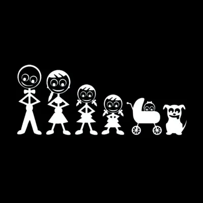 Lustige Familie gestanzte Vinyl-Aufkleber, kleine Familie, Aufkleber für Autoscooter, Fenster, Baby Image