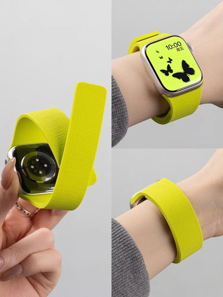 Neues Silikonarmband für Apple Watch Band Ultra 2 10 49 mm 46 mm 42 mm Magnetarmband Gürtel IWatch 9 8 7 6 5 SE 44 mm 41 mm 45 mm 40 mm Image