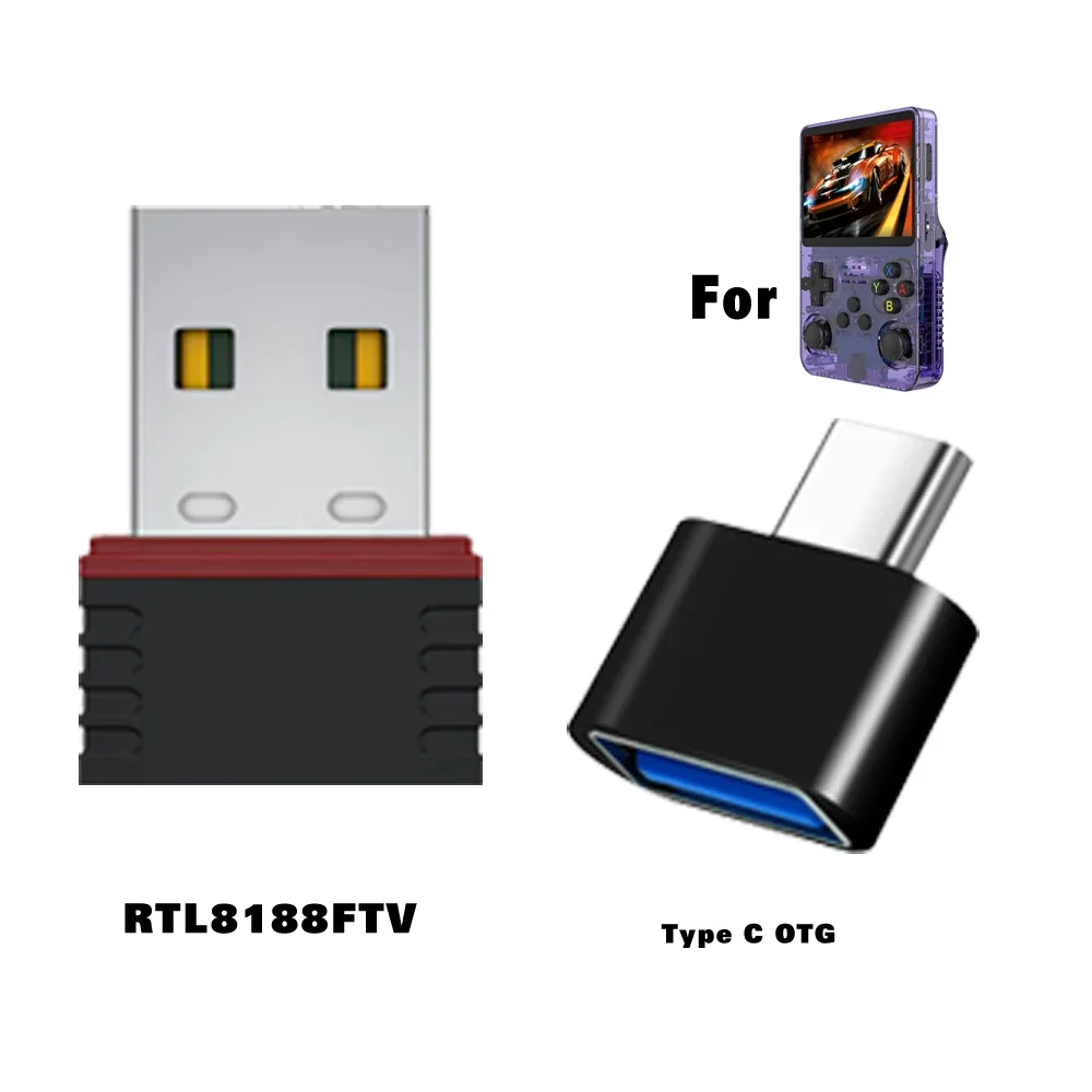 BOYHOM R36S (WiFi) RTL8188FTV USB-Dongles und TYP C OTG-Adapter für R36S R36H R36 R36PLUS Image